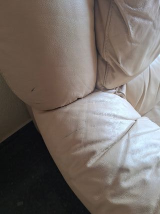 Sofá de 3 plazas en polipiel beige