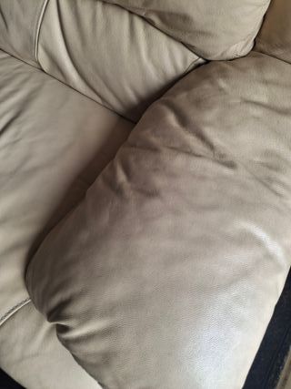 Sofá de 3 plazas en polipiel beige