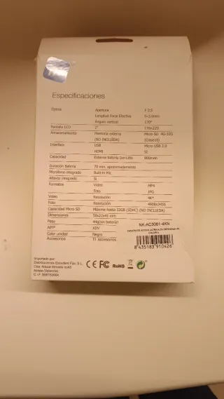 Cámara de Acción 4K Ultra HD