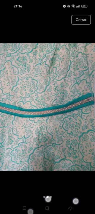 Vestido de fiesta verde y blanco