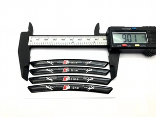 EMBLEMA ALUMINIO LLANTAS AUDI S-LINE NEGRO