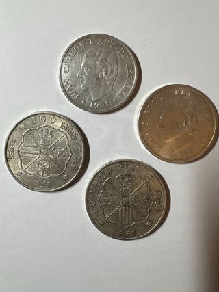 Lote 2 Monedas Plata 2000 y 2 de 100 Pesetas