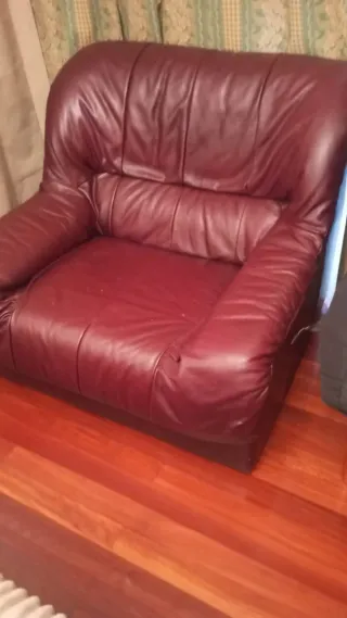 Butaca de cuero roja