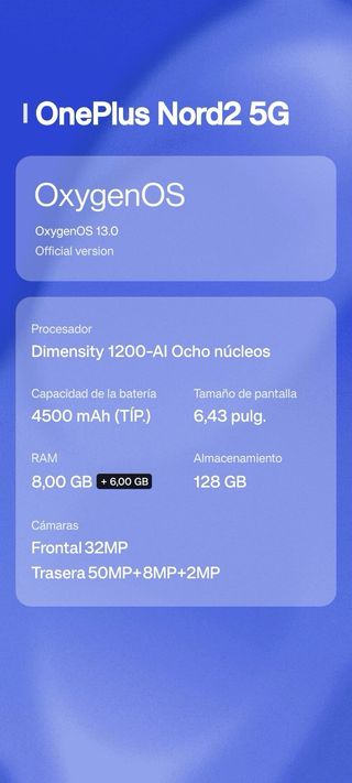 OnePlus Nord 2 5G 128GB Azul