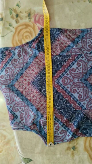 Abito donna fantasia blu e rosso