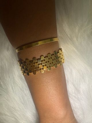 Pulsera dorada diseño panal Acero inoxidable