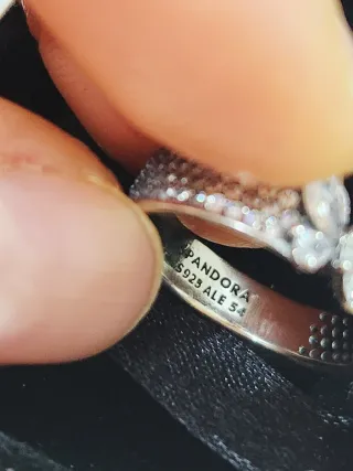 Anillo Pandora Mariposa Banda Ancha Talla 54
