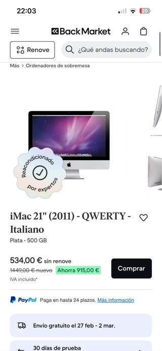 iMac 21.5 Intel Core i5