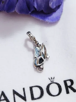 Charm Colgante Doble Ala Plata con brillo