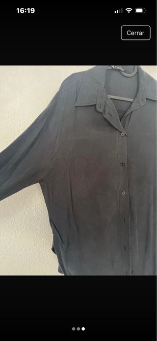 Camisa Zara Negra Manga Larga