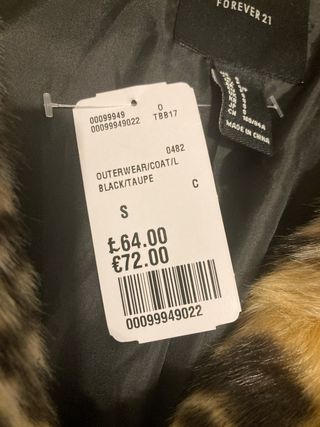 Abrigo pelo sintético leopardo Forever 21 talla S