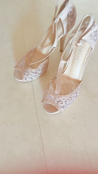 Zapatos de fiesta/boda beige talla 39