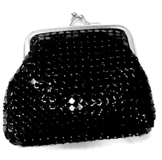 Monedero lentejuelas negro y plateado