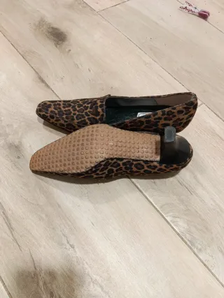 Zapatos tacón animal print piel T38