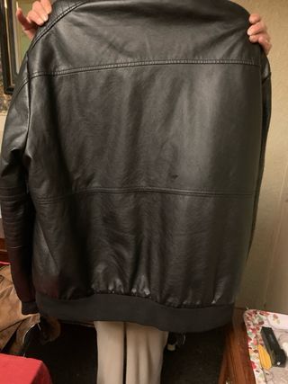 Chaqueta de cuero negra forrada XXL