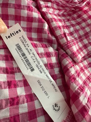 Camisa Lefties cuadros rosa talla L