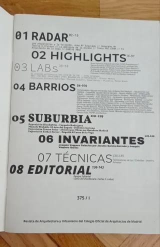 Lote 3 números revista arquitectura COAM