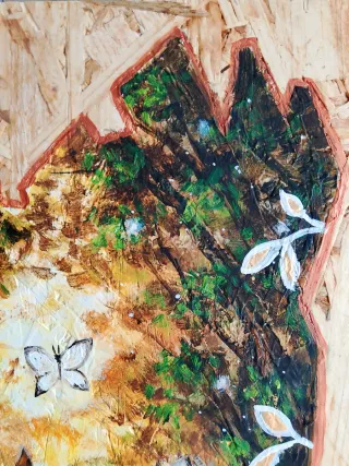 Quadro con cavallo dipinto a mano su legno