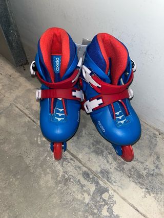 Patines en línea Oxelo azules y rojos de niño