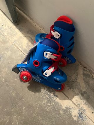 Patines en línea Oxelo azules y rojos de niño