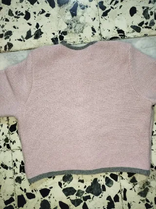 Giacca Stapf donna rosa con bordi grigi 100% lana