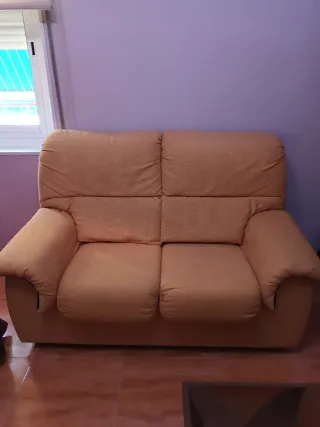 Sofá de 2 plazas tela naranja