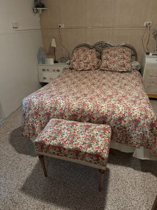 Descalzadora antigua floral madera