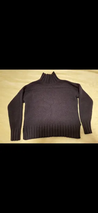 Jersey de lana auténtica azul oscuro