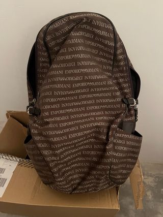 Mochila Emporio Armani Marrón Logo