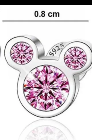 Pendientes Mickey con Circonitas Rosas
