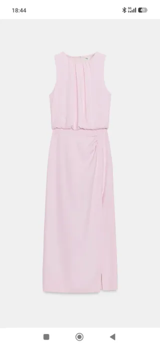 Vestido rosa sin mangas con abertura NUEVO