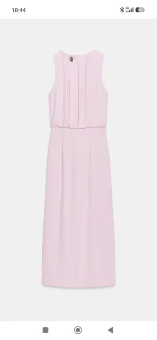 Vestido rosa sin mangas con abertura NUEVO