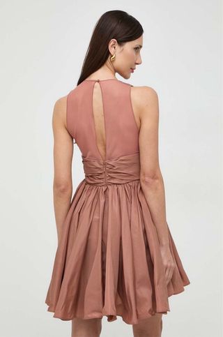 Abito cerimonia scollato marrone elegante Pinko