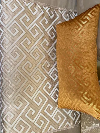 Fundas de salón marroquí decorativas beige y oro