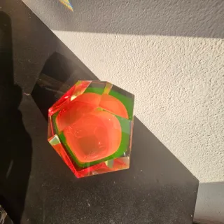 Svuotatasche Vetro Murano Rosso Trasparente