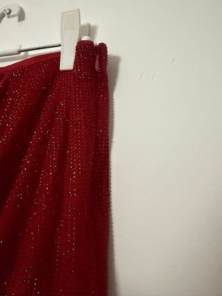 Falda Zara mini drapeada strass