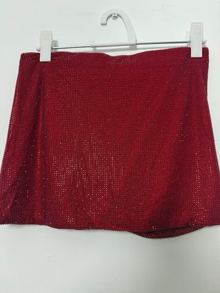 Falda Zara mini drapeada strass