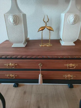 Cómoda  mueble inglés antiguo madera caoba