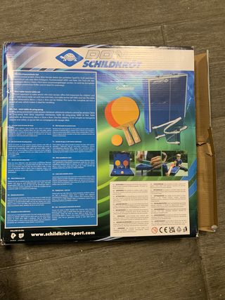 Mini mesa de ping pong con palas y 7 pelotas