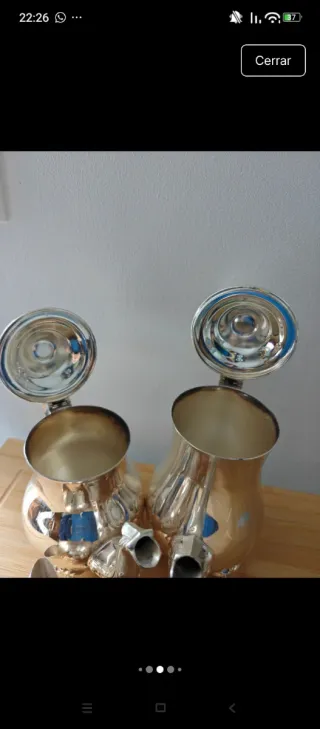 Tetera antigua metal plateado