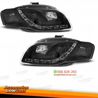 FAROS LUZ DIURNA LED AUDI A4 B7   NEGRO