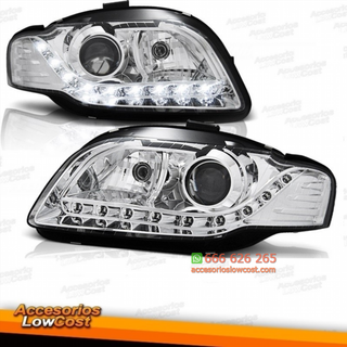 FAROS LUZ DIURNA LEDS AUDI A4 B7  CROMO