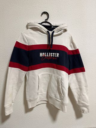Sudadera Hollister Blanca con Rayas