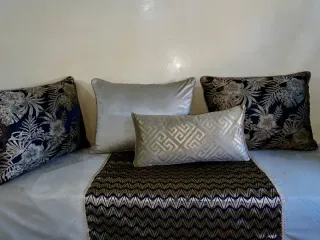 Fundas para salón marroquí azul y dorado