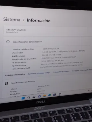 Portátil Dell i7 Táctil
