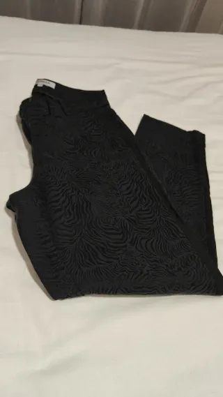 Pantalón Morgan Negro Estampado cebra