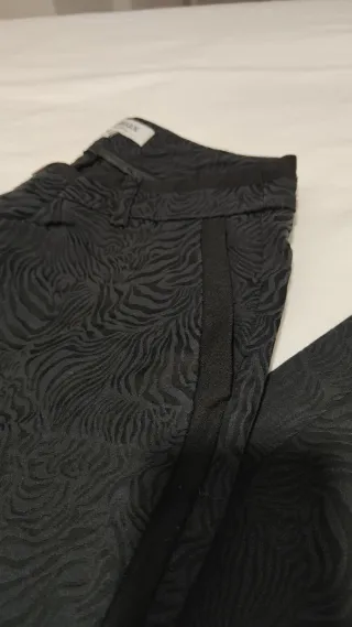 Pantalón Morgan Negro Estampado cebra