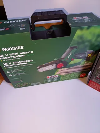 Motosierra Parkside 12V 2Ah + Cargador + Accesorio