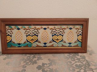 Cuadro Antiguo Azulejo Panel Enmarcado