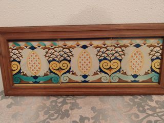 Cuadro Antiguo Azulejo Panel Enmarcado